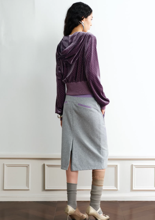 Dual Zip Sculpt Cropped Sweatshirt