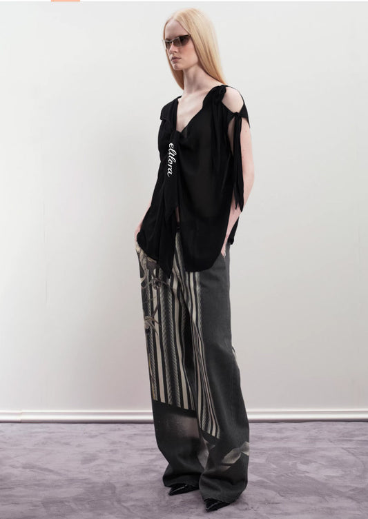 Cloud Chiffon Relaxed Sheer Cardigan Blouse