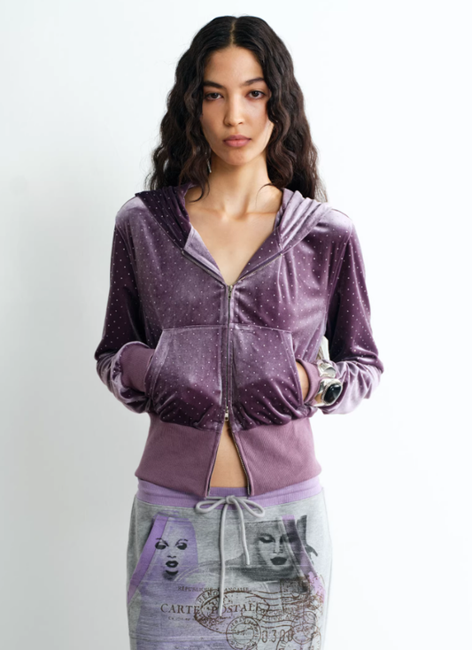Dual Zip Sculpt Cropped Sweatshirt