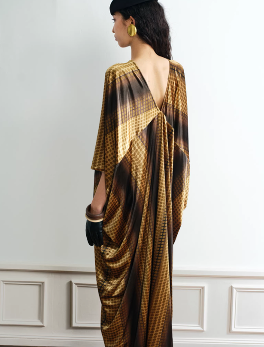 Velour V-Neck Winter Flow Dress