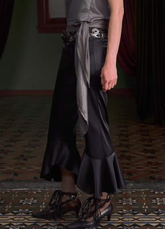 Lustre Satin Low-Rise Sculpt Trousers
