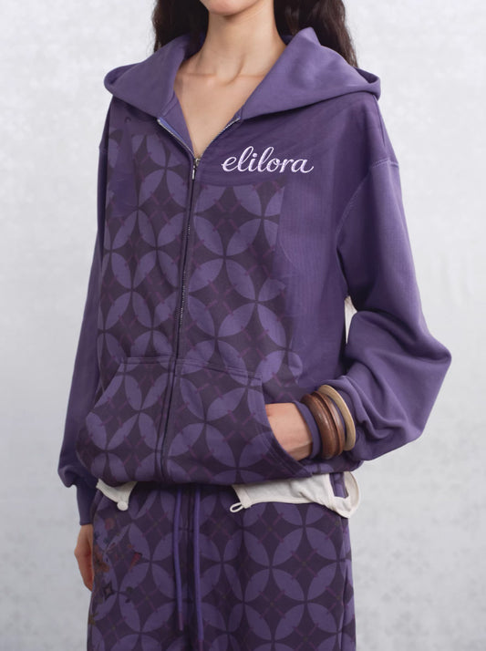 Nomad Ink Printed Hooded Cardigan